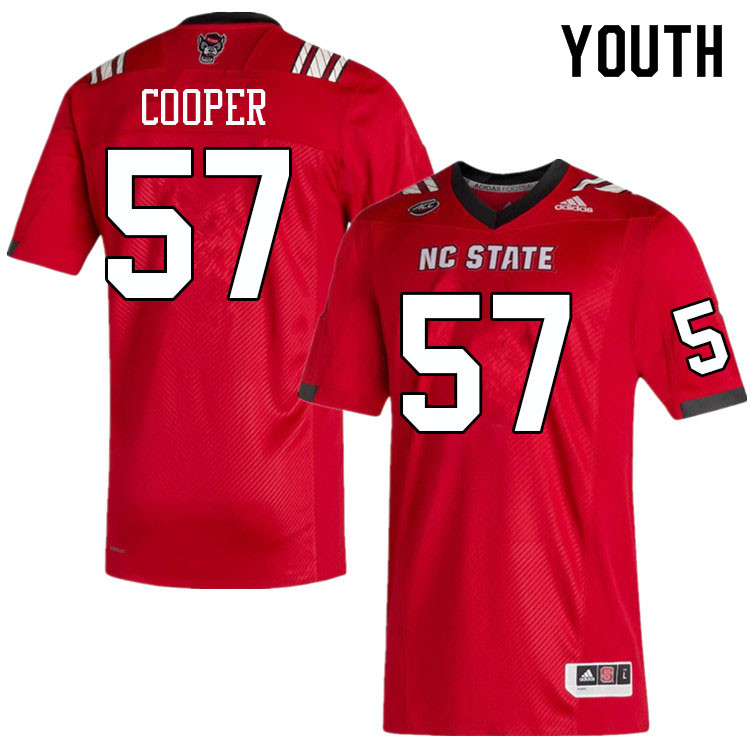 Youth #57 Lyndon Cooper NC State Wolfpack College Football Jerseys Sale-Red